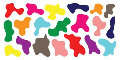 Colourful isolated modern vector icon set on white background. Smooth vector bubble icon set on white page. Abstract bubble smooth vector set.  Organic different element icon set. EPS 10. 