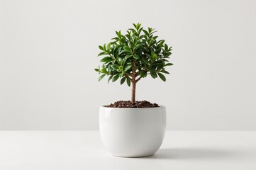 Plants thriving inside a white container