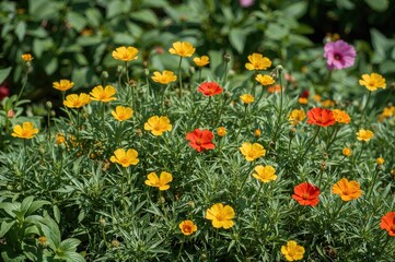 Tropaeolum majus varieties thrive as simple annuals in bright sunlight.