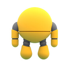 3D yellow alien flat icon