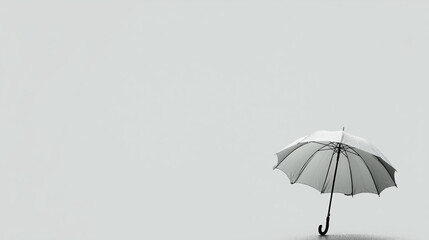 Obraz premium Minimalist rainy shot, umbrella with white background.