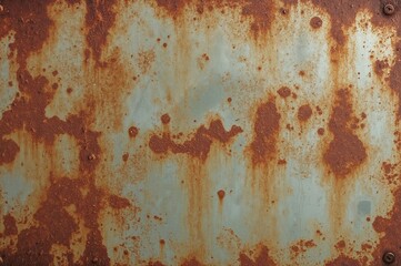 Fototapeta premium Corroded and stained textured metal surface with anti-slip properties and empty area for text