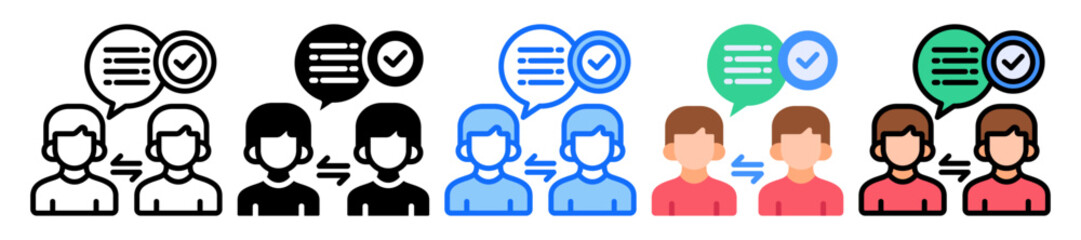Communication Skills icon Multi Style Vector Illustration