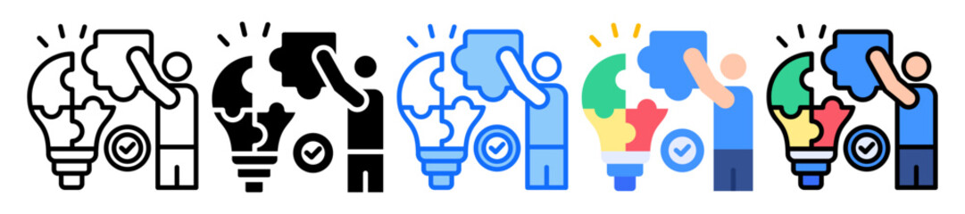 Problem Solving icon Multi Style Vector Illustration