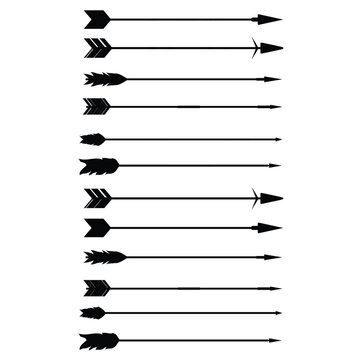 Black Arrow Vector Set &ndash; Silhouette Decorative Design Elements