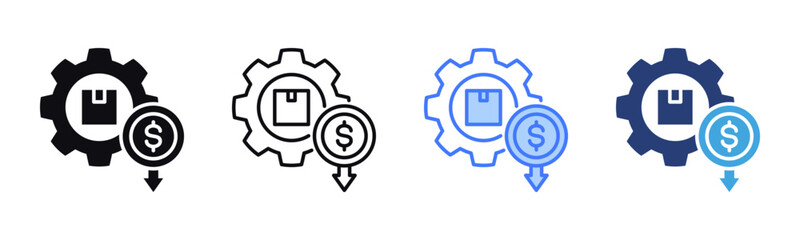 Reduce Cost icon sheet multiple style collection