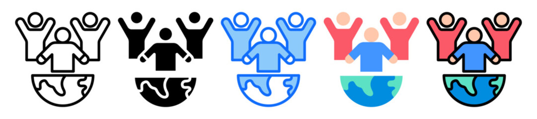 Diversity Inclusion icon Multi Style Vector Illustration