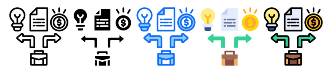 Fototapeta premium Business Acumen icon Multi Style Vector Illustration