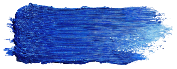 Large, textured, horizontal smear of deep blue paint