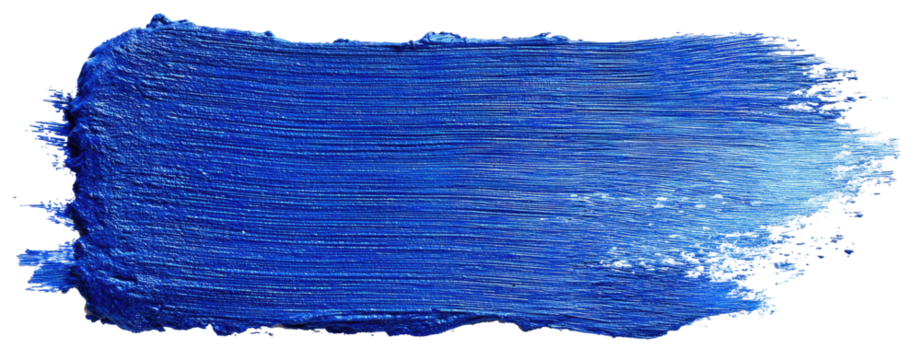 Large, textured, horizontal smear of deep blue paint
