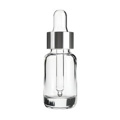 Naklejka premium Professional Transparent Glass Dropper Bottle with Silver Cap