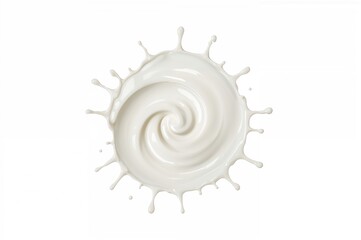 Fototapeta premium Isolated spiral of milk splash on a white backdrop