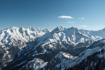 Stunning snowy mountain scenery ideal for desktop background