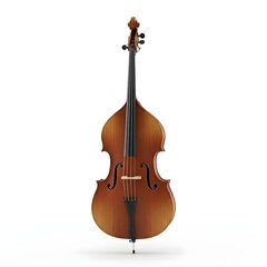 Fototapeta premium A beautifully crafted upright bass, a quintessential instrument in jazz and orchestral music, showcasing its rich wood grain and elegant form