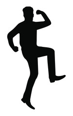 Businessman Victory Pose Silhouette