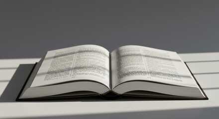 Open book bathed in dramatic light, inviting exploration of knowledge and learning