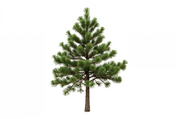 Isolated Scots pine tree against a white backdrop