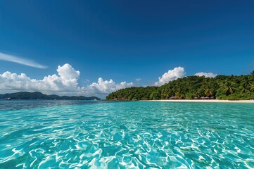 Fototapeta premium Beautiful panorama of a tropical island shoreline