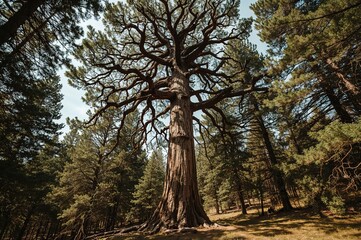 Frightening ancient pine tree