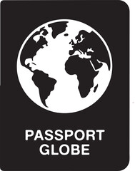 passport globe stencil icon silhouette vector illustration