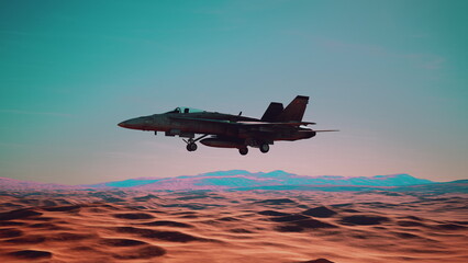 american military plane over the desert