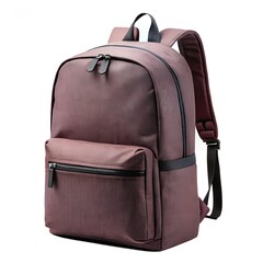 Maroon Textured Backpack with Zippered Pockets burgundy