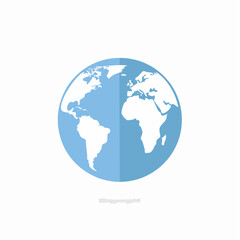 Global connection concept with a flat design of the world globe, ideal for illustrating worldwide business, international relations, or environmental awareness with this modern and clean design