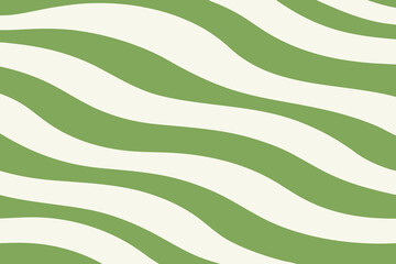 Wavy Olive Green and Cream Stripes Pattern Abstract Background Design Element