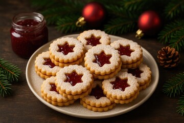 Festive Linzer Cookies With Sweet