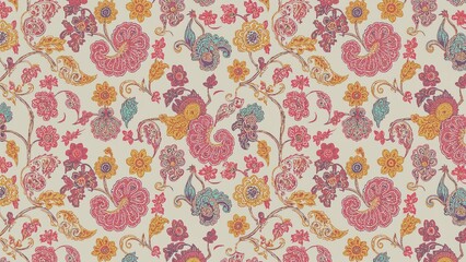 Classic floral design sketched by hand on a muted backdrop