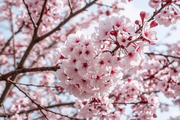 Obraz premium Calm and creative cherry blossom artwork in an impressionistic color palette