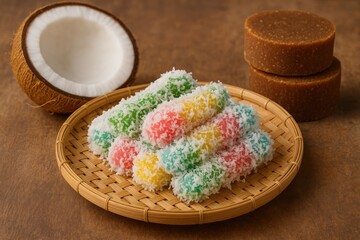Authentic traditional street food from Indonesia made with coconut and palm sugar