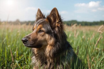 Fototapeta premium Canine herding livestock in nature