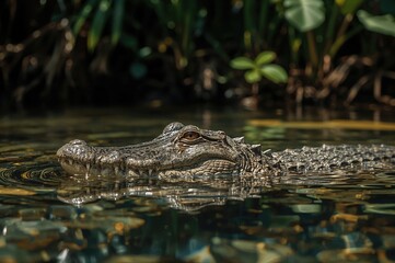 Fototapeta premium Freshwater Habitat of the Siamese Crocodile
