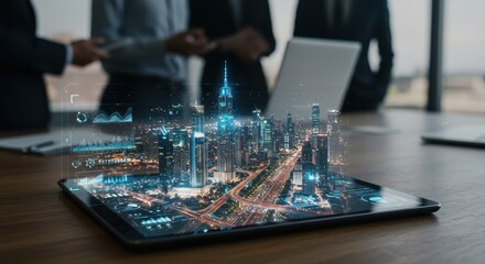 Digital city model on tablet