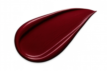 Vibrant red lipstick smearing across transparent surface, highlighting sensual makeup texture and dramatic cosmetic aesthetic