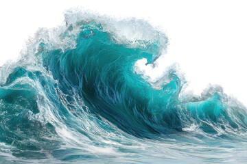 Powerful turquoise wave cresting