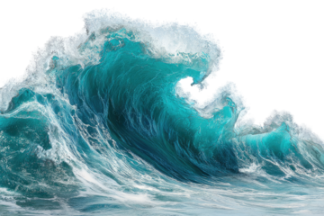 Powerful turquoise wave cresting