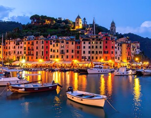 Fototapeta premium Picturesque Portovenere at Dusk, Italy