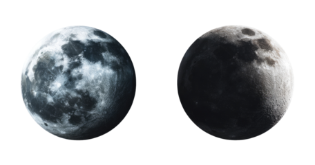 Two contrasting lunar phases