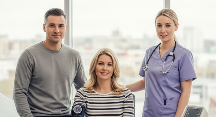 Fototapeta premium Couple and doctor, medical check-up