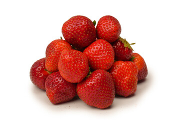 Fresh group of berries isolated on a white background.