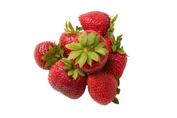 Fresh group of berries isolated on a white background.