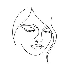 Elegant face serene expression tranquil mood abstract