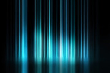 Vertical teal-blue light beams on dark background