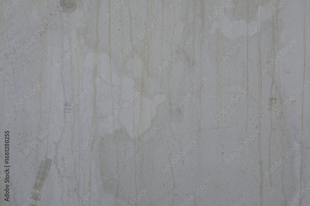 Poster high-resolution image of a light gray concrete wall texture with stains and streaks. perfect for bac