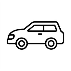 Simple black outline of a modern suv