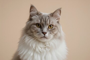 Obraz premium Close-up of a pale grey feline