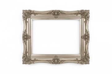 Isolated white backdrop with a silver photo frame