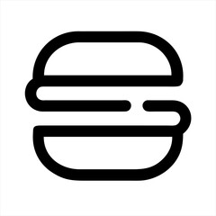 Minimalist black outline hamburger icon on a white background